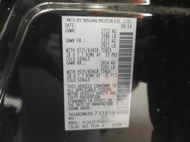 5N1AR2MN3EC735858 - 2014 NISSAN PATHFINDER S 黑色 照片 13