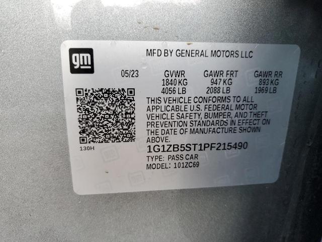 1G1ZB5ST1PF215490 - 2023 CHEVROLET MALIBU LS GRAY photo 12