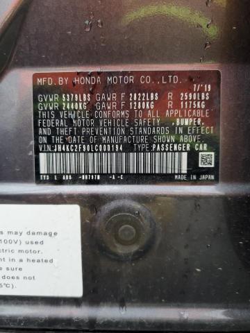 JH4KC2F90LC000194 - 2020 ACURA RLX SPORT HYBRID ADVANCE GRAY photo 12