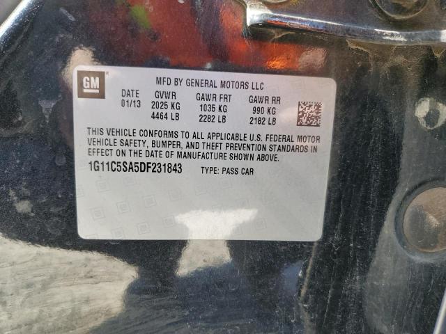 1G11C5SA5DF231843 - 2013 CHEVROLET MALIBU 1LT BLACK photo 12