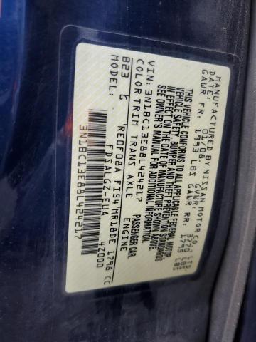 3N1BC13E88L424217 - 2008 NISSAN VERSA S BLUE photo 12