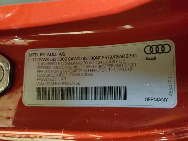 WAUVGAFHXDN007466 - 2013 AUDI S5 PRESTIGE ORANGE photo 12