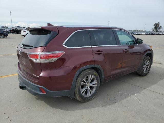 5TDJKRFH9ES047919 - 2014 TOYOTA HIGHLANDER XLE Bordo foto 3