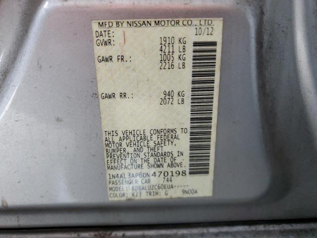 1N4AL3AP6DN470198 - 2013 NISSAN ALTIMA 2.5 SILVER photo 13