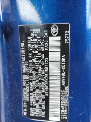 4T1BF3EK2BU581723 - 2011 TOYOTA CAMRY BASE BLUE photo 13