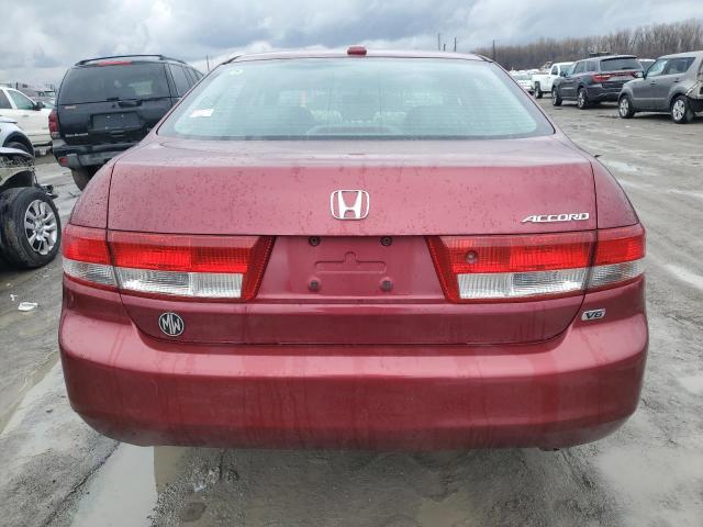 1HGCM66574A041654 - 2004 HONDA ACCORD EX RED photo 6