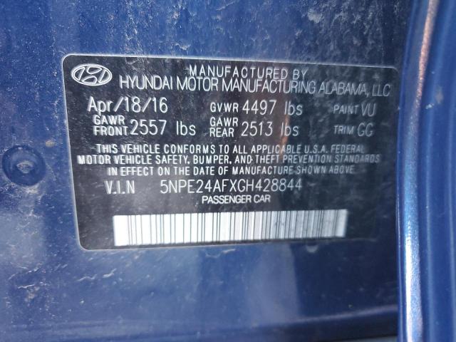 5NPE24AFXGH428844 - 2016 HYUNDAI SONATA SE BLUE photo 12