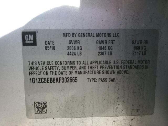 1G1ZC5EB8AF302665 - 2010 CHEVROLET MALIBU 1LT ვერცხლისფერი ფოტო 12