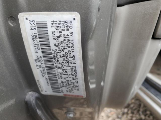 JT2BG22K7W0248648 - 1998 TOYOTA CAMRY CE GRAY photo 12