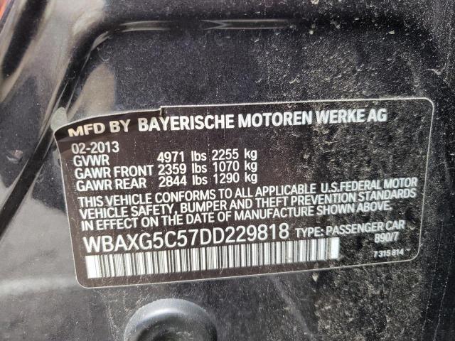 WBAXG5C57DD229818 - 2013 BMW 5 SERIES I CHARCOAL photo 12