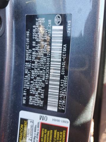 4T1BK3EK5BU612748 - 2011 TOYOTA CAMRY SE CHARCOAL photo 12