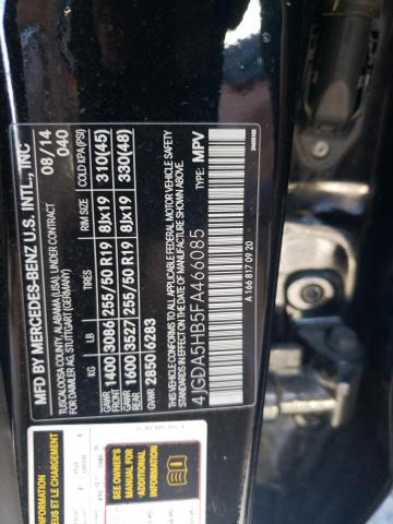 4JGDA5HB5FA466085 - 2015 MERCEDES-BENZ ML 350 4MATIC BLACK photo 13