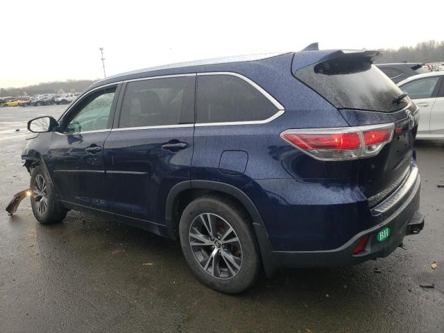 5TDJKRFH3GS347376 - 2016 TOYOTA HIGHLANDER XLE BLUE photo 2