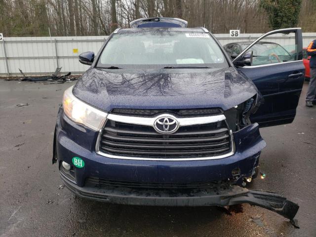 5TDJKRFH3GS347376 - 2016 TOYOTA HIGHLANDER XLE BLUE photo 5