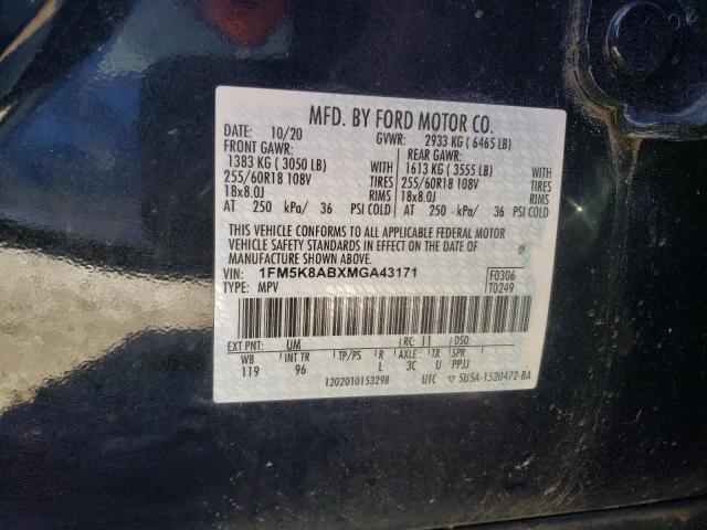 1FM5K8ABXMGA43171 - 2021 FORD EXPLORER POLICE INTERCEPTOR Ağ foto 12