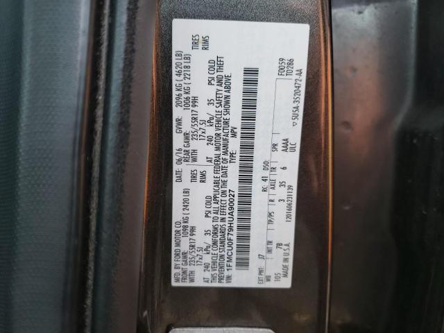 1FMCU0F79HUA90027 - 2017 FORD ESCAPE S GRAY photo 12