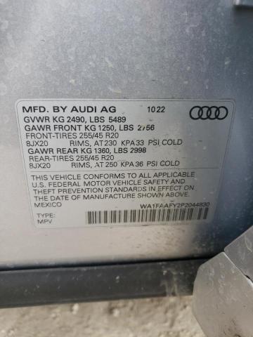 WA1FAAFY2P2044830 - 2023 AUDI Q5 PRESTIGE 45 SILVER photo 14