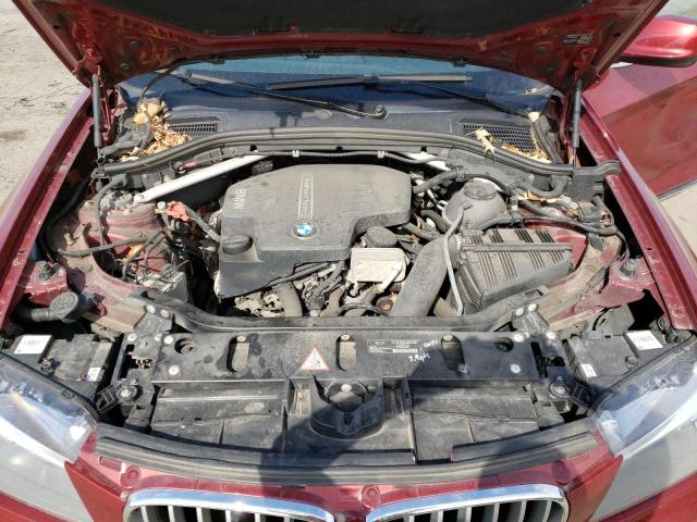 5UXWX9C50D0A29278 - 2013 BMW X3 XDRIVE28I BURGUNDY photo 11