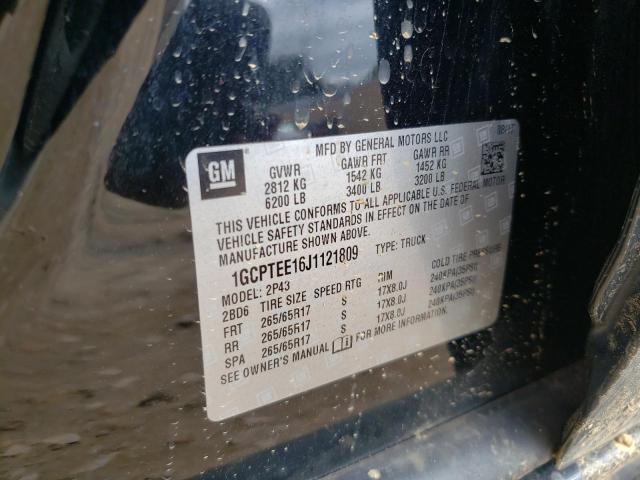 1GCPTEE16J1121809 - 2018 CHEVROLET COLORADO ZR2 BLACK photo 12