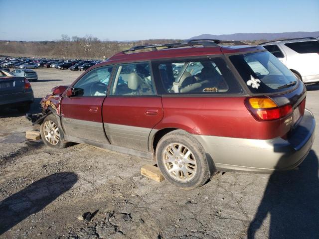 4S3BH806327620422 - 2002 SUBARU LEGACY OUTBACK H6 3.0 LL BEAN MAROON photo 2