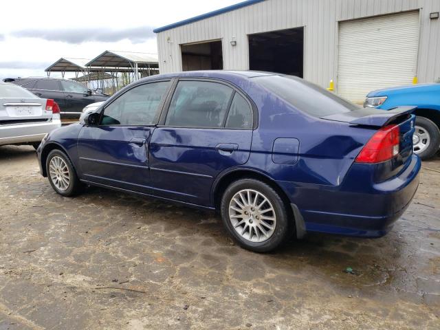 2HGES16545H608973 - 2005 HONDA CIVIC LX BLUE photo 2