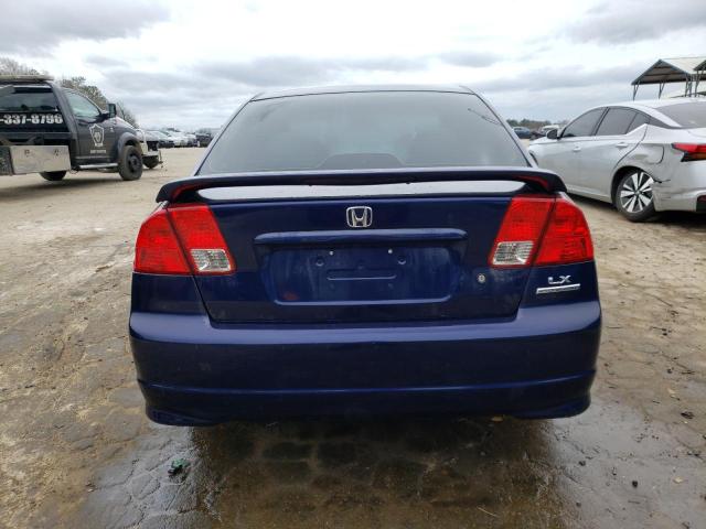 2HGES16545H608973 - 2005 HONDA CIVIC LX BLUE photo 6