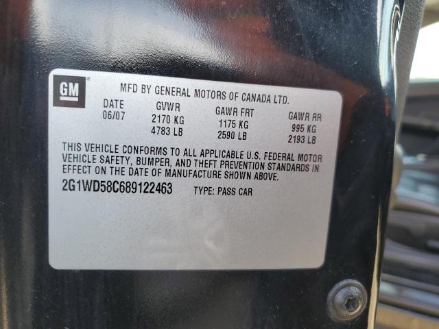 2G1WD58C689122463 - 2008 CHEVROLET IMPALA SUPER SPORT BLACK photo 12