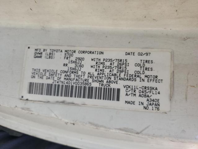 JT4TN14D1V0035865 - 1997 TOYOTA T100 XTRACAB SR5 WHITE photo 12