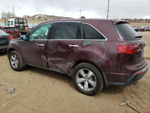 2HNYD2H32DH520519 - 2013 ACURA MDX TECHNOLOGY BURGUNDY photo 2