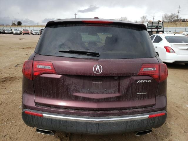 2HNYD2H32DH520519 - 2013 ACURA MDX TECHNOLOGY BURGUNDY photo 6