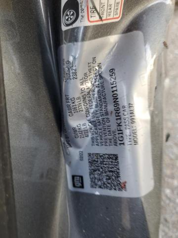 1G1FK1R69N0115259 - 2022 CHEVROLET CAMARO ZL1 SILVER photo 13