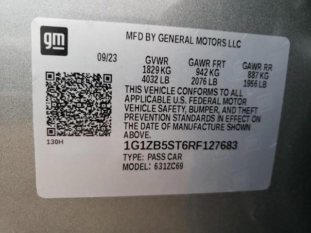 1G1ZB5ST6RF127683 - 2024 CHEVROLET MALIBU LS GRAY photo 12