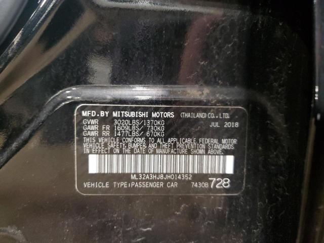 ML32A3HJ8JH014352 - 2018 MITSUBISHI MIRAGE ES BLACK photo 12