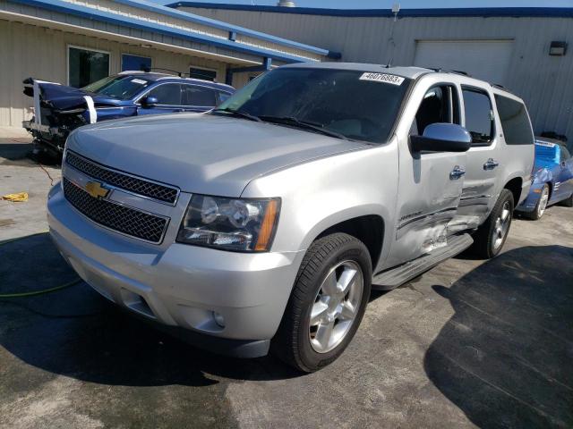 1GNSCKE06ER156459 - 2014 CHEVROLET SUBURBAN C1500 LTZ SILVER photo 1