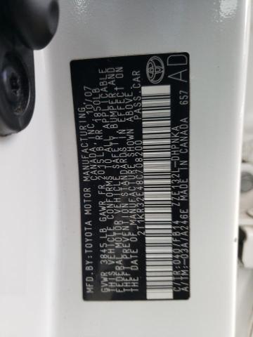 2T1KR32E48C708200 - 2008 TOYOTA COROLLA MA XR WHITE photo 13