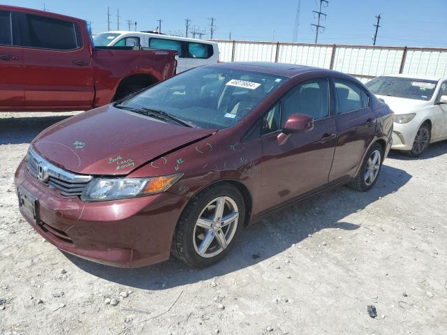 2HGFB2F83CH552090 - 2012 HONDA CIVIC EX BURGUNDY photo 1