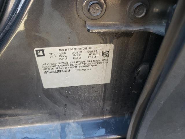 1G11H5SA6DF251813 - 2013 CHEVROLET MALIBU LTZ GRAY photo 12