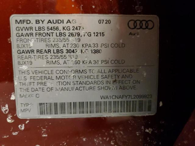 WA1CNAFY7L2099923 - 2020 AUDI Q5 PRESTIGE RED photo 12