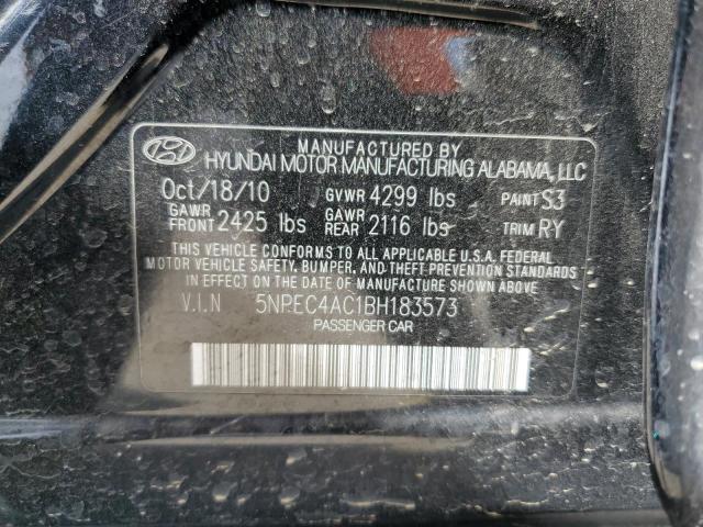 5NPEC4AC1BH183573 - 2011 HYUNDAI SONATA SE BLACK photo 12