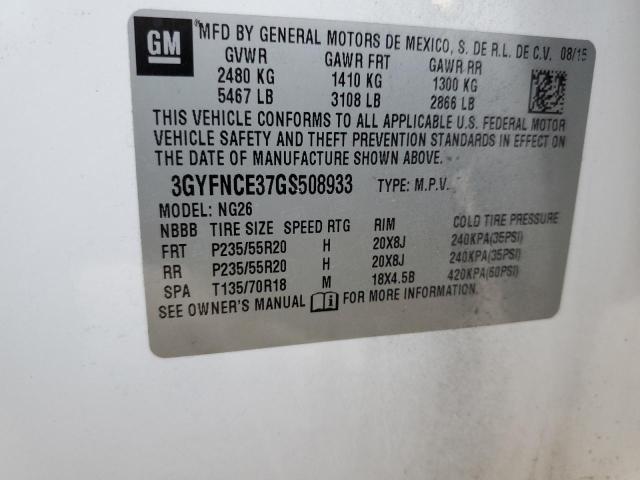 3GYFNCE37GS508933 - 2016 CADILLAC SRX PERFORMANCE COLLECTION Biały zdjęcie 14