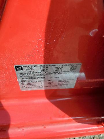 3GTU2MEC1HG104588 - 2017 GMC SIERRA K1500 SLE RED photo 12