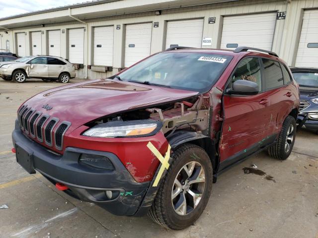 1C4PJMBS2EW201386 - 2014 JEEP CHEROKEE TRAILHAWK BURGUNDY photo 1