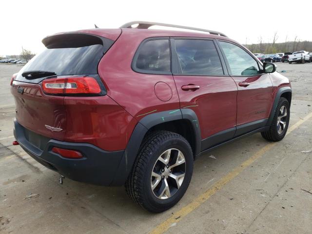 1C4PJMBS2EW201386 - 2014 JEEP CHEROKEE TRAILHAWK BURGUNDY photo 3