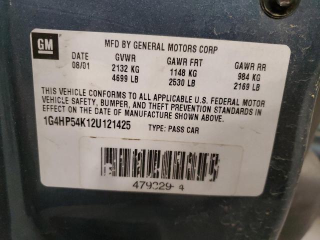 1G4HP54K12U121425 - 2002 BUICK LESABRE CUSTOM BLUE photo 12