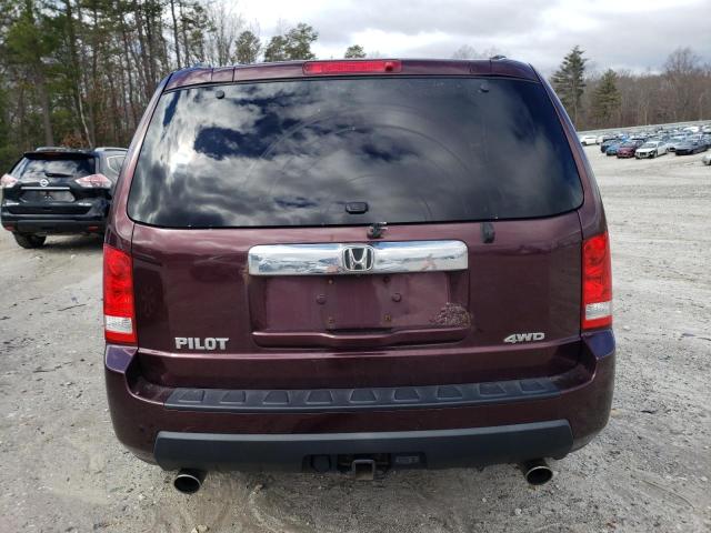 5FNYF4H61BB092936 - 2011 HONDA PILOT EXL BURGUNDY photo 6