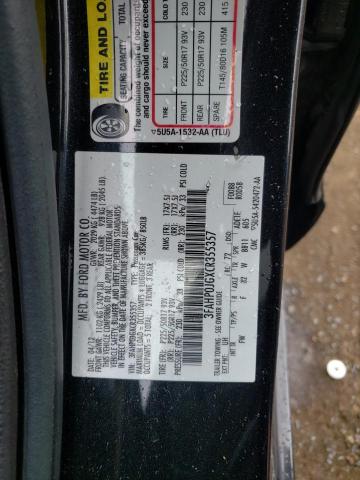 3FAHP0JGXCR355357 - 2012 FORD FUSION SEL BLACK photo 12