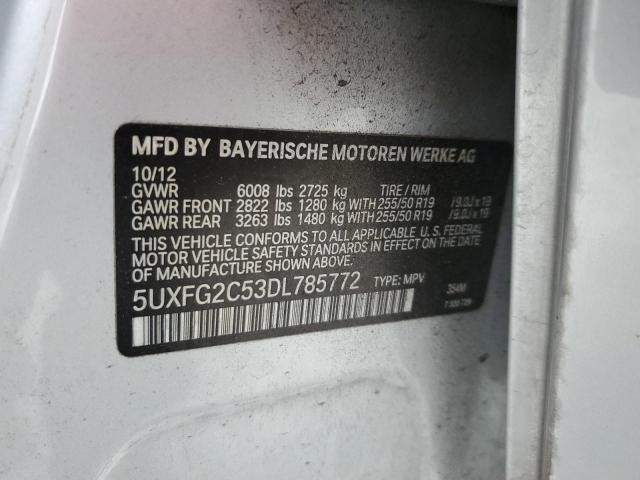 5UXFG2C53DL785772 - 2013 BMW X6 XDRIVE35I GRAY photo 13