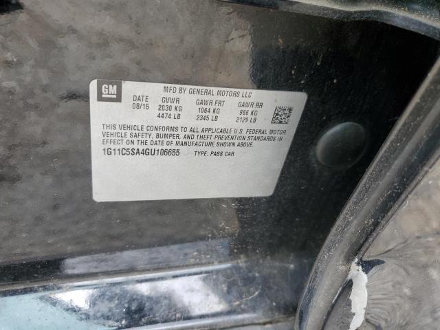 1G11C5SA4GU106655 - 2016 CHEVROLET MALIBU LIM LT 黑色 照片 12