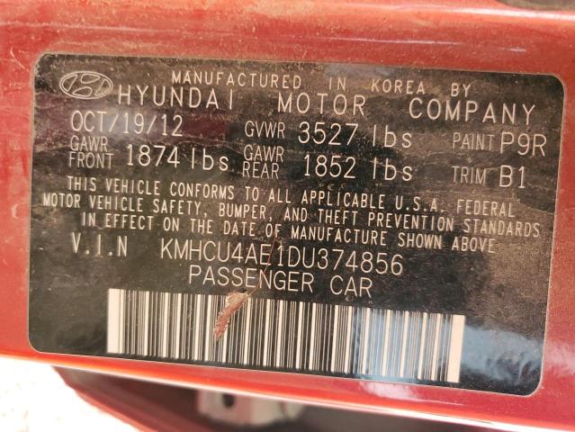 KMHCU4AE1DU374856 - 2013 HYUNDAI ACCENT GLS RED photo 12