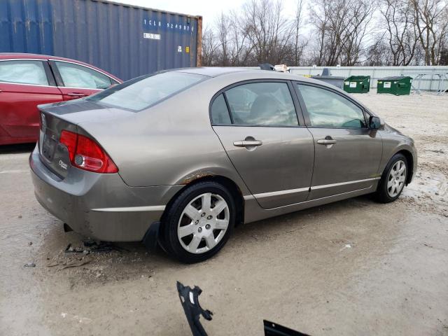 2HGFA16528H349377 - 2008 HONDA CIVIC LX GRAY photo 3